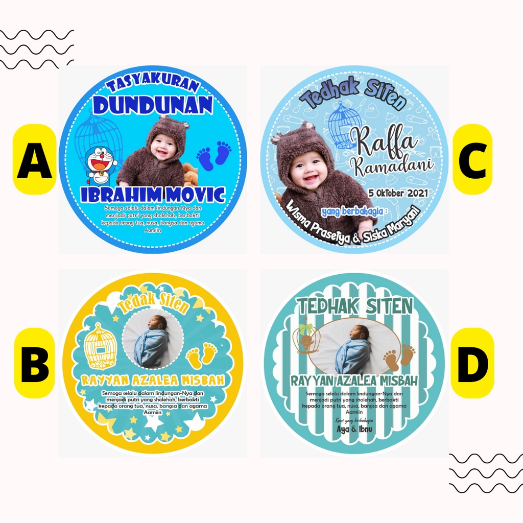 

STIKER TASYAKURAN, STIKER BABY SHOWER, STIKER AQIQAH