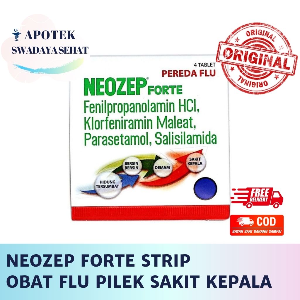 NEOZEP FORTE Strip 4 Tablet - Obat Pereda Flu Pilek Sakit Kepala