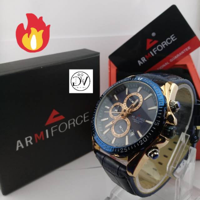 Jam tangan Pria ArmiForce - Original - Kulit - blue elegant