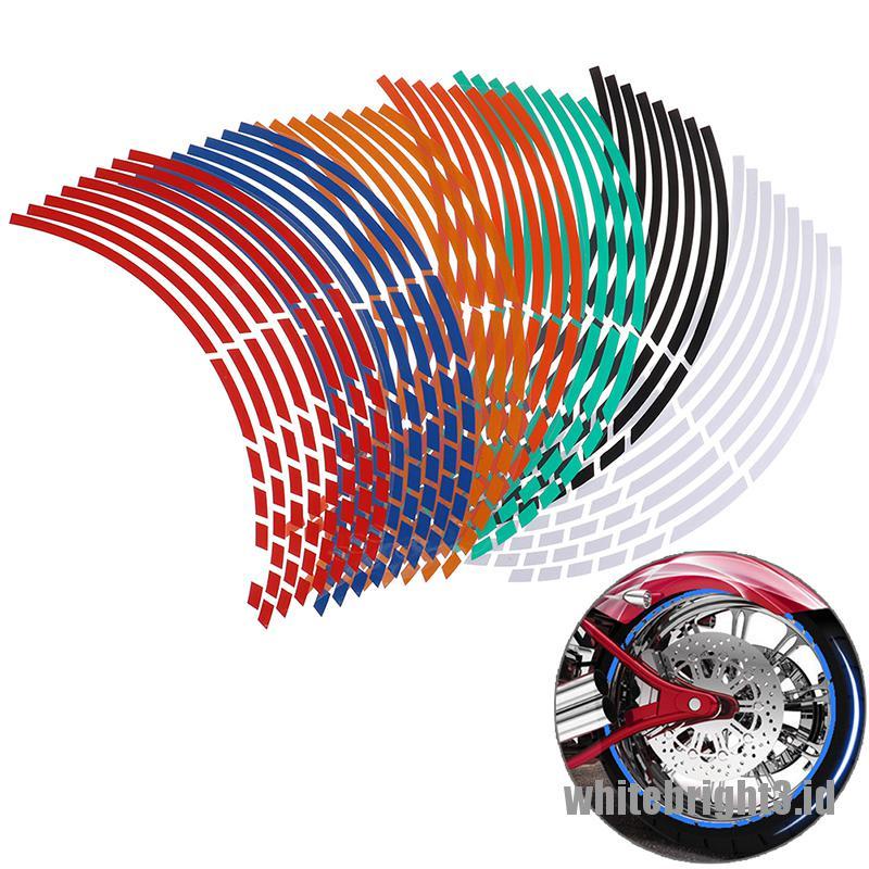 Tape Strip Reflektor 16 Strip 17 &quot;- 19&quot; Warna Putih Untuk Velg Mobil / Motor