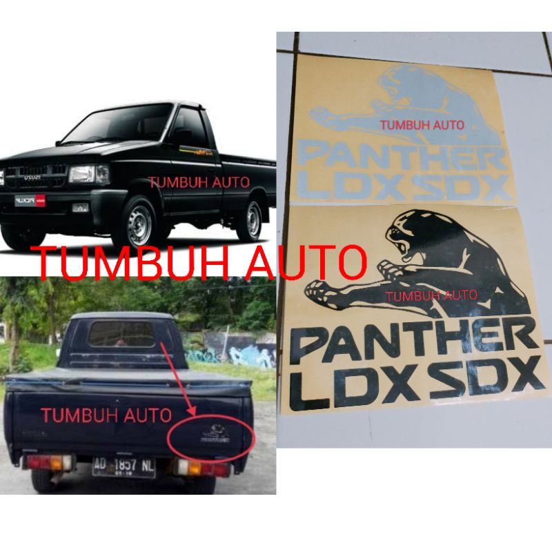 Sticker Stiker Striping List Body Pintu Bak Logo Macan Isuzu Panther Turbo Kotak Kapsul Pick up PU B