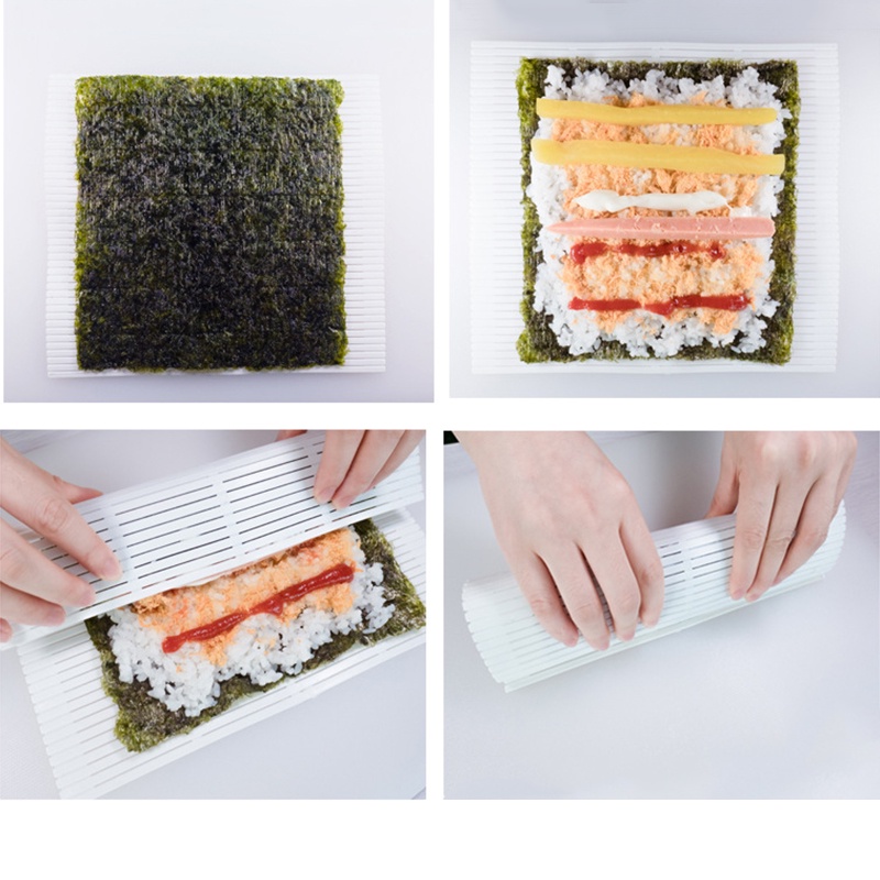 DIY Easy Sushi Roller Mats Washable Reusable Sushi Roll Mold Mat  Rice Rolling Maker Roll Pad Kitchen Tool