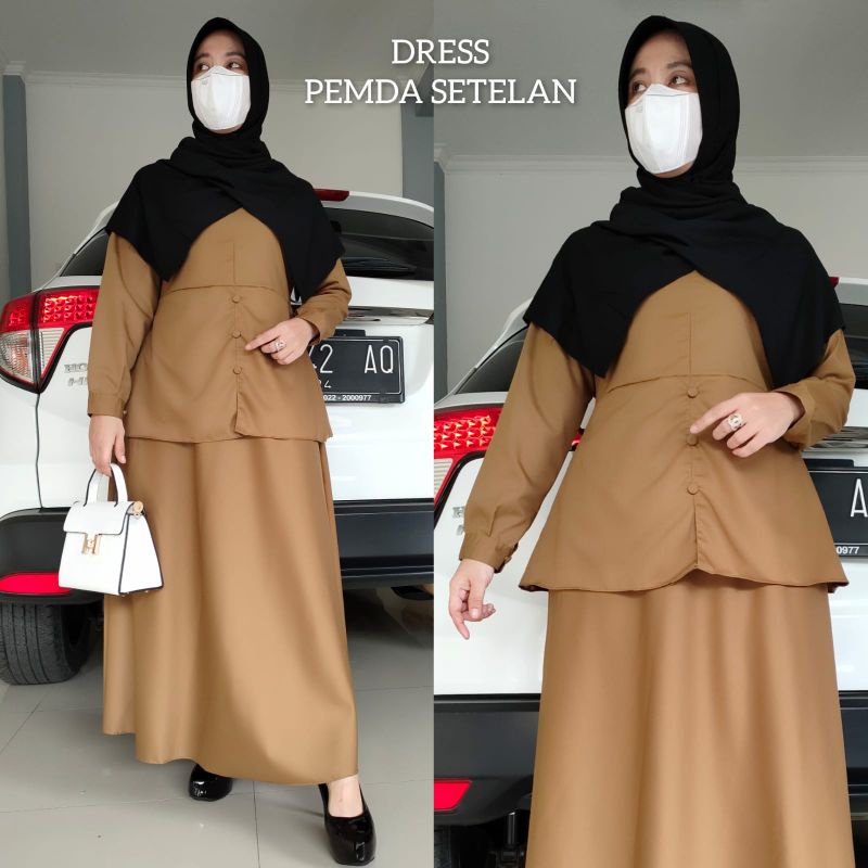 Gamis Pemda Setelan Seragam PNS Bahan Toyobo Model Terbaru Seragam Wanita Banyak dicari