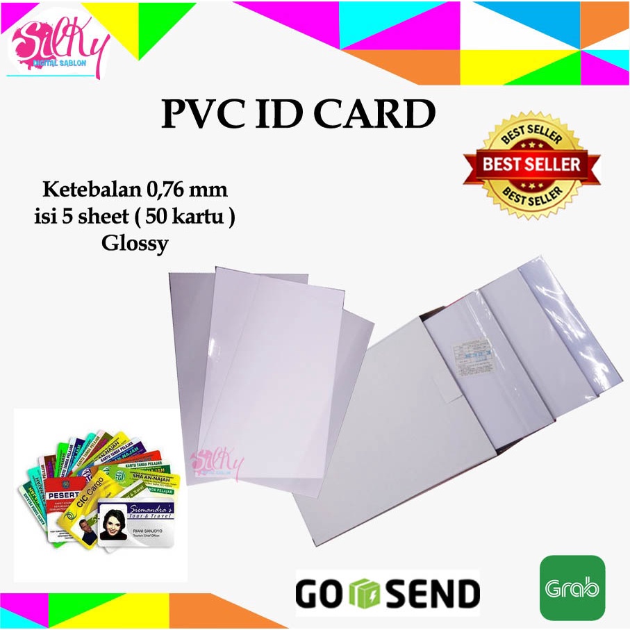 

Bahan PVC ID Card Ukuran A4 isi 5 set (50 id Card)