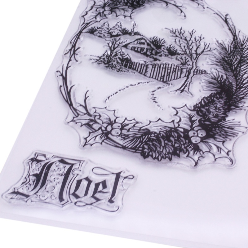Stempel Segel Bahan Silikon Desain Rumah Natal Untuk Dekorasi Album Foto
