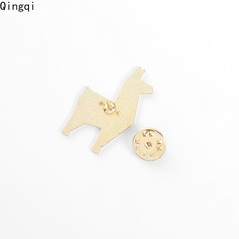 Bros Pin Enamel Origami Kartun Hewan Rubah Panda Koala Alpaca Kelinci Untuk Anak