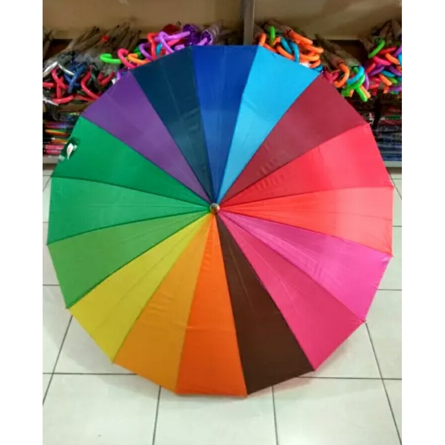 Payung golf pelangi besar warna warni 16 jari rainbow jumbo umbrella /WAJIB BACA DESKRIPSI