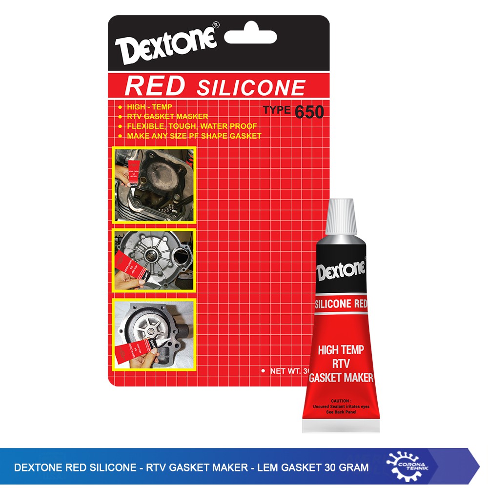 Dextone Red Silicone - RTV Gasket Maker -  Lem Gasket 30 gram