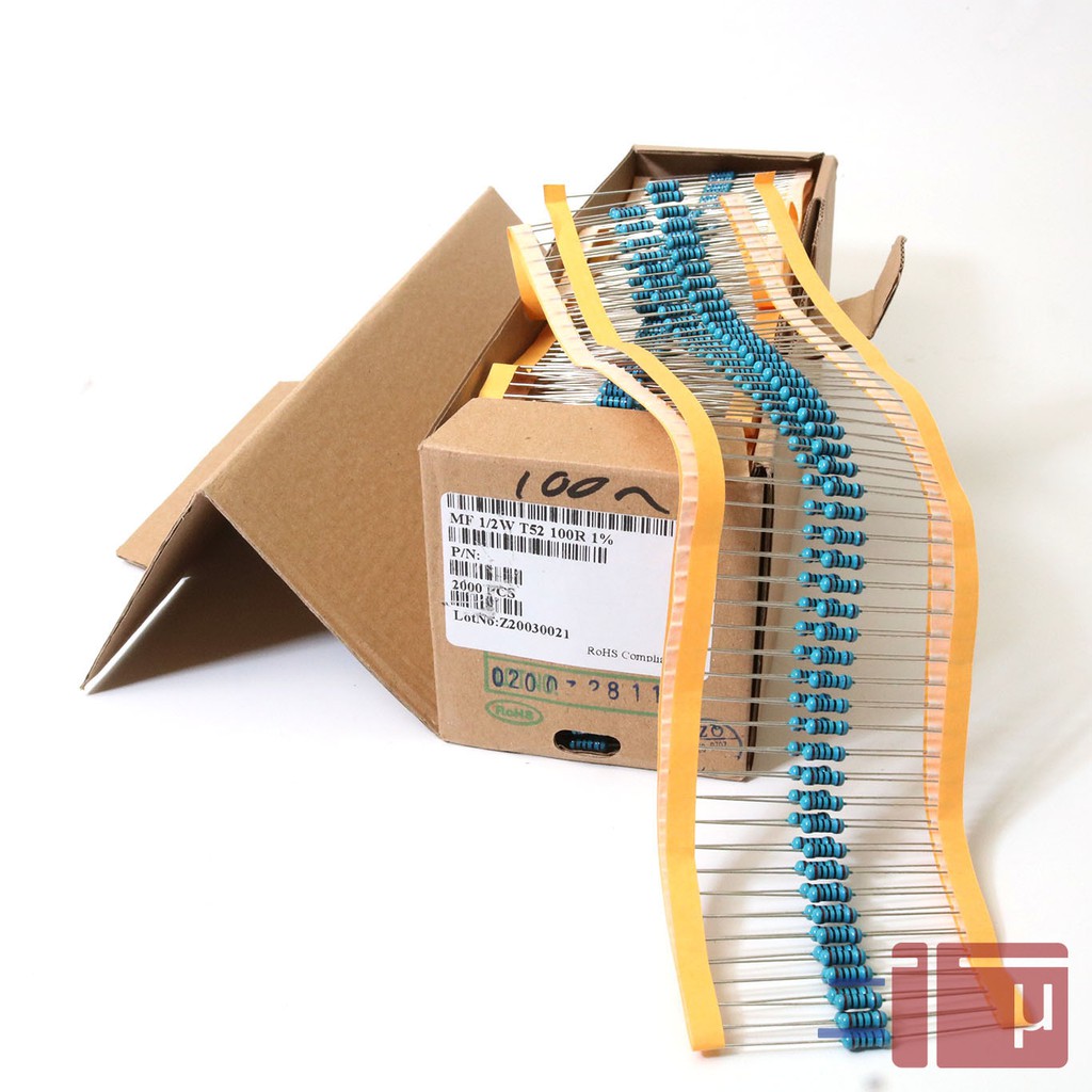 x10 Resistor 100R 100 Ohm 1/2W Metal Film 1% Taiwan Kaki Tembaga