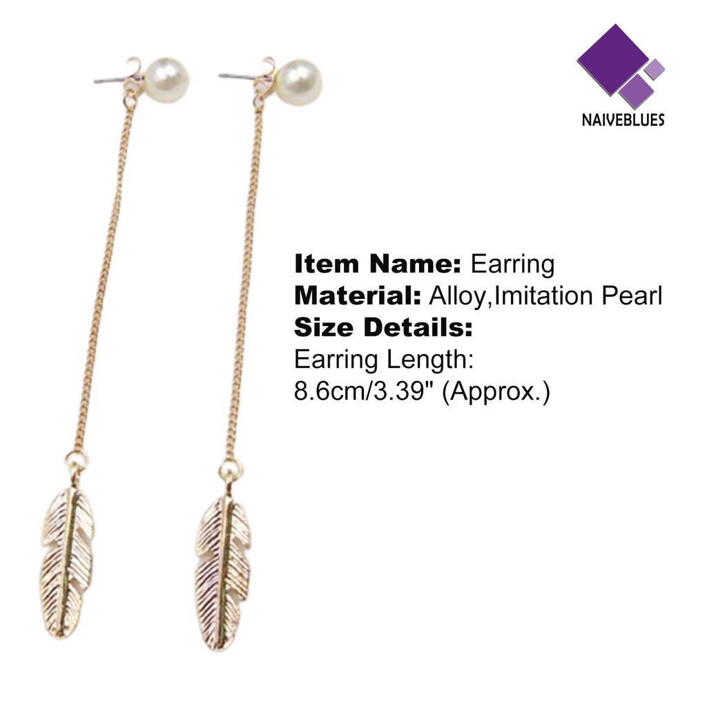 Anting Drop Desain Daun Untuk Perempuan