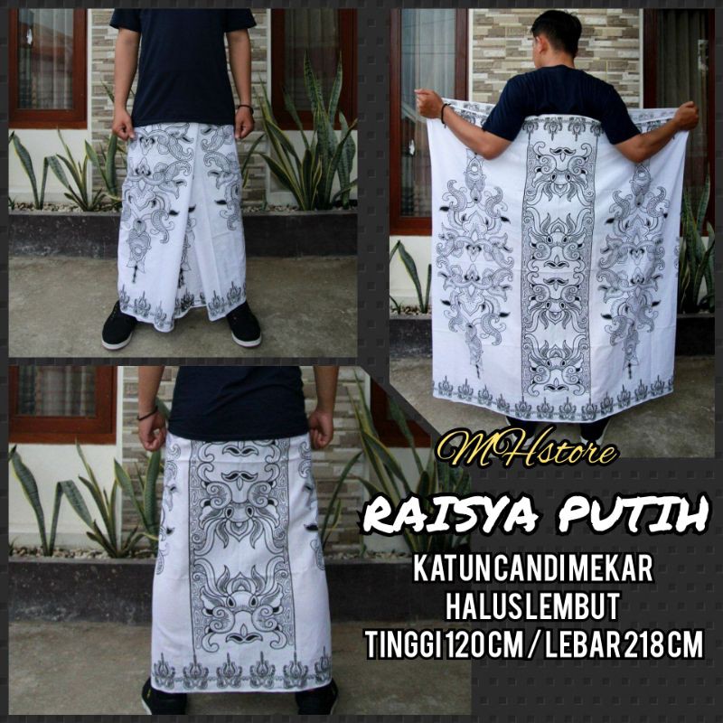 SARUNG BATIK PALEKAT PUTIH TAQWA (BAHAN KATUN)