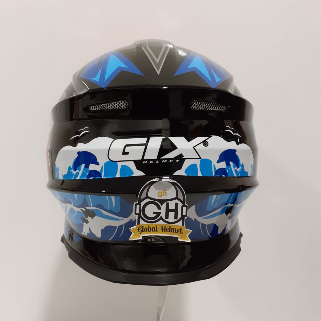 HELM CROSS GIX CROSS MOTIF SHARK BLACK ORANGE BLUE JPX CROSS