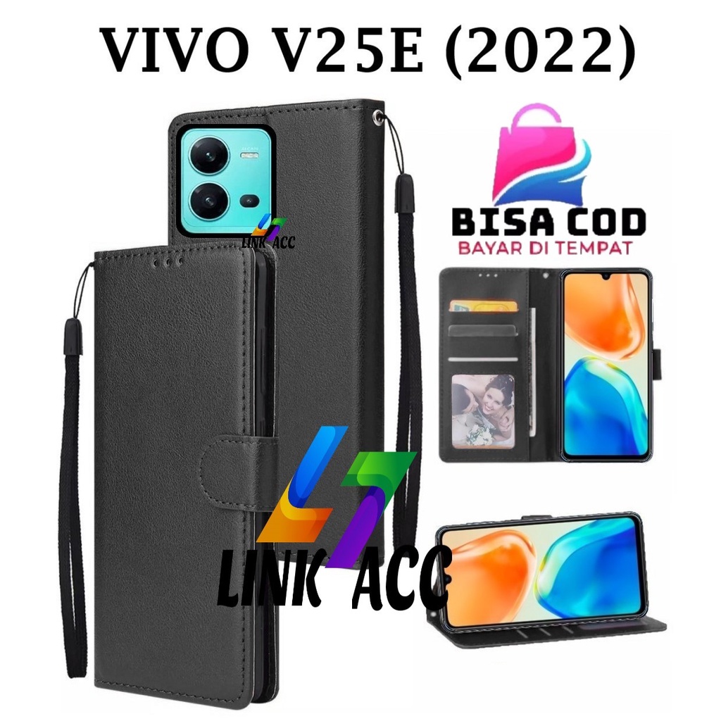 VIVO V25E (2022) FLIP LEATHER CASE PREMIUM-FLIP WALLET CASE KULIT UNTUK VIVO V 25 E (2022) - CASING 