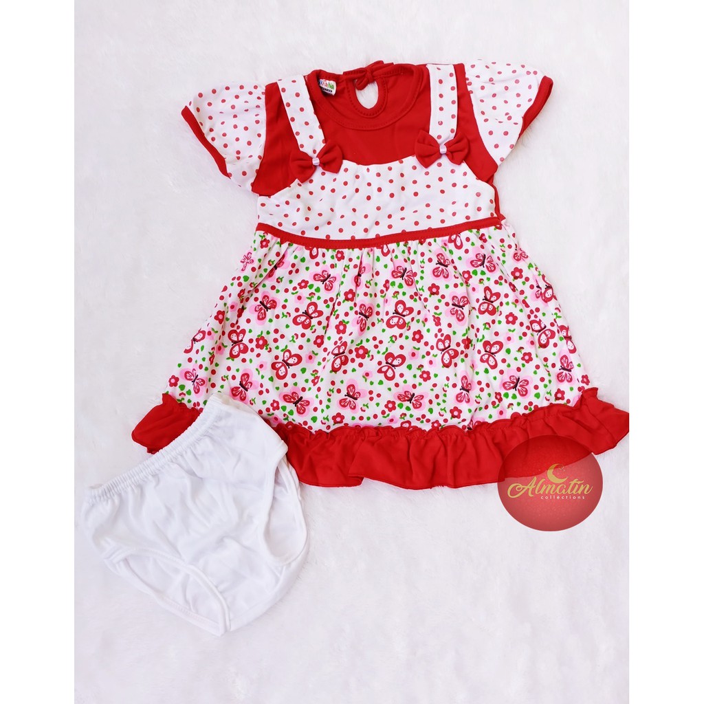 Setelan Baju bayi Perempuan / Dres Bayi Lucu 0-18 bulan