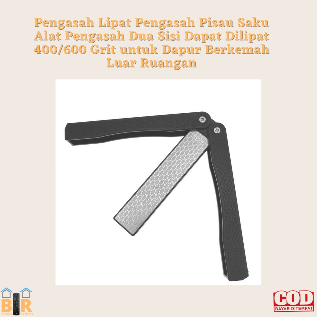 Pengasah Pisau 400/600 Grit Lipat Kitchen Sharpener Dua Sisi Mengasah Batu Pisau Grinding