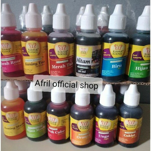 

Pewarna makanan minuman koepoe koepoe 30ml kupu kupu food coloring