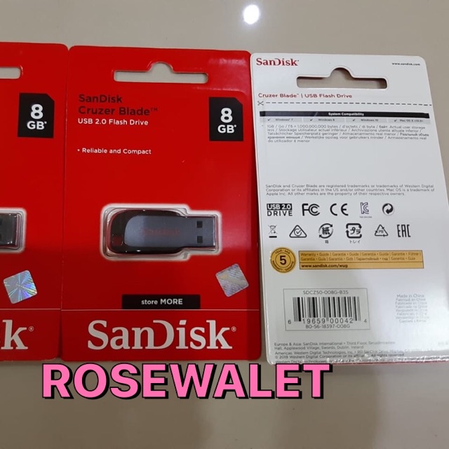 SANDISK CRUZER BLADE 8 GB USB ORIGINAL