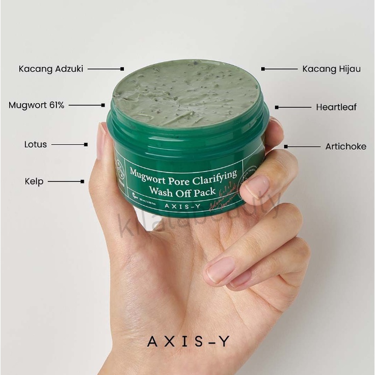 AXISY/AXIS-Y Mugwort Pore Clarifying Wash Off Pack 100gr/Axis y Mugwort / Axis-y Clay Mask