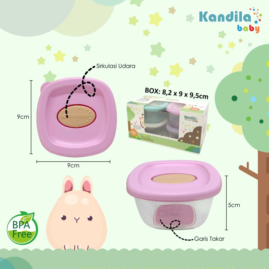 Kandila Baby Food Containers 120ml KDL 027 / KDL027-2 / KDL027-3 KDL027-4 / KDL027-5 / KDL027-6 / KDL027-7 / KDL027-9 Wadah Tempat Makan Bayi