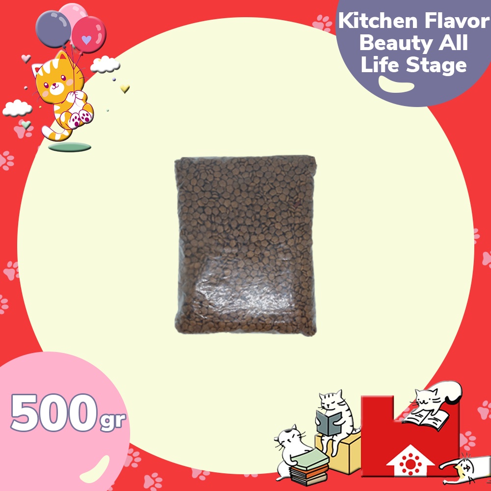 Kitchen Flavor Beauty 500gr Makanan Kucing All Life Stages 500 gr