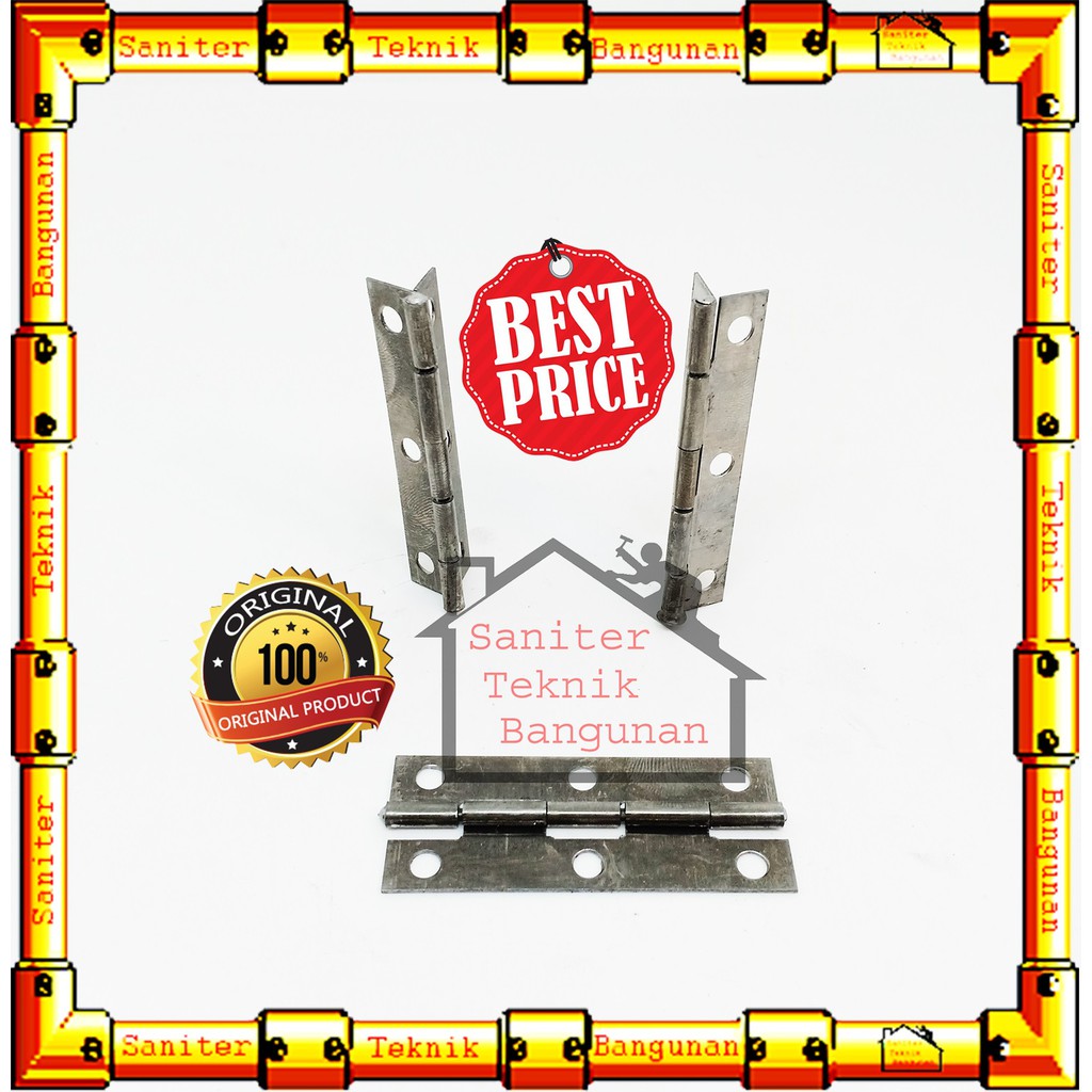 ENGSEL LACI-ENGSEL LEMARI-ENGSEL BESI RRT TIPIS 4&quot; INCH