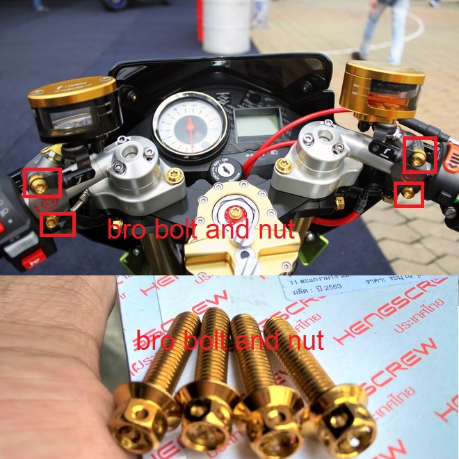 Baut Probolt Flower Gold Kleman Setang Stang Satria Fu Original Heng Thailand