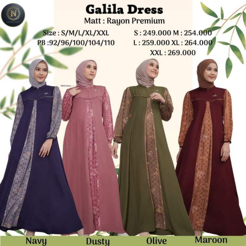 Galila Dress Nadheera Luxury gamis auter gamis mewah gamis berkualitas