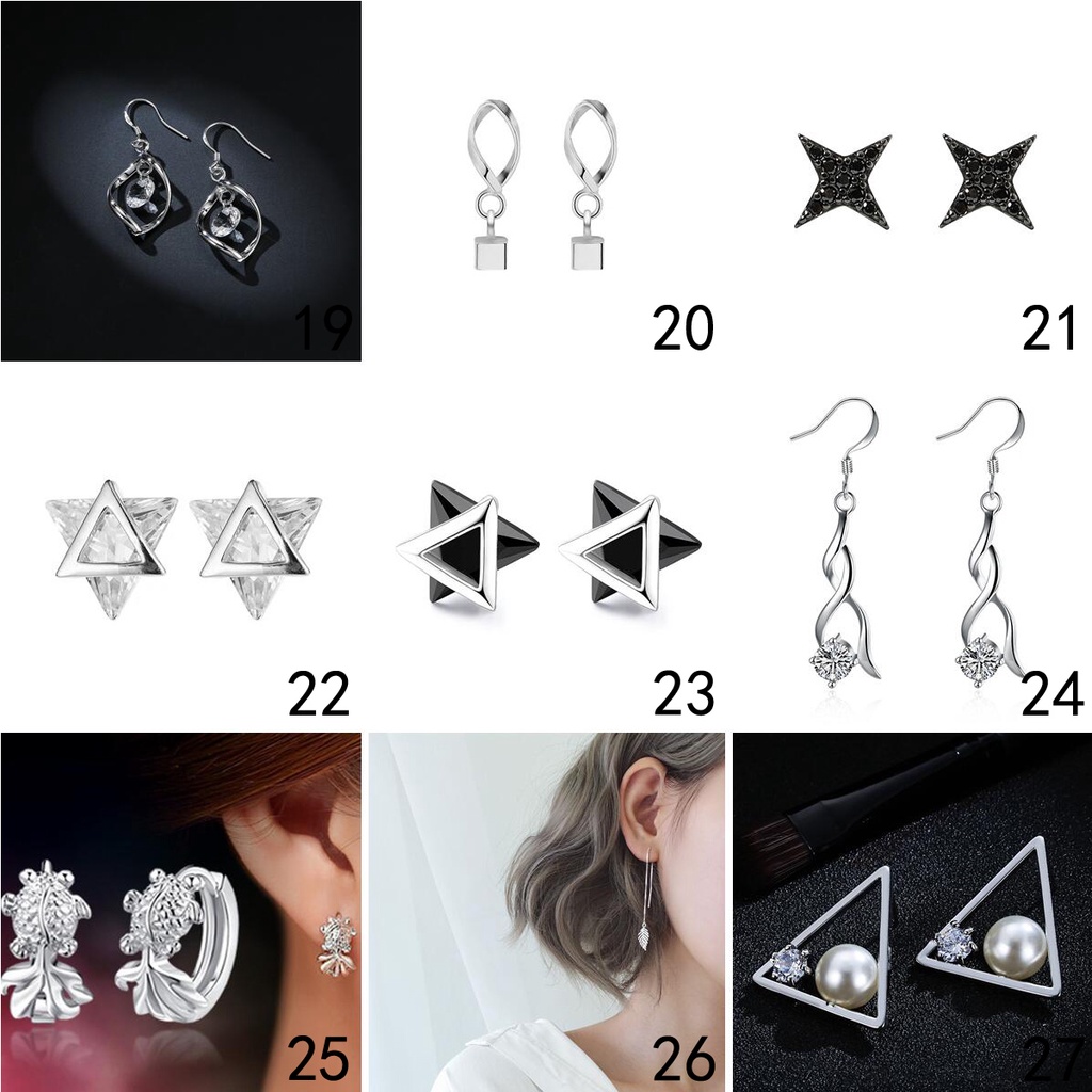 925 anting-anting perak murni, Busana sederhana, Anting-Anting wanita, Perhiasan Fashion Korea, Aksesoris telinga ED006