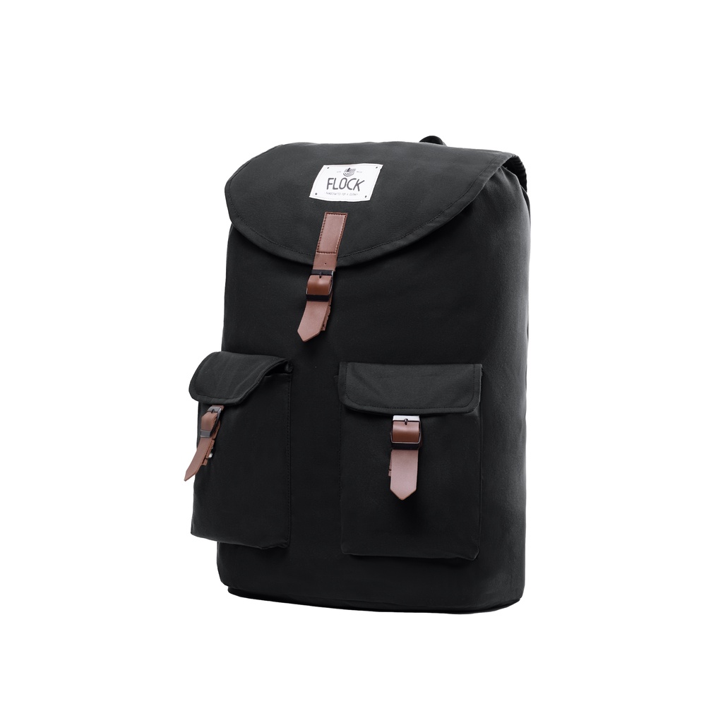 FLOCK Modest Travel Backpack - Water Resistant - Pure Black