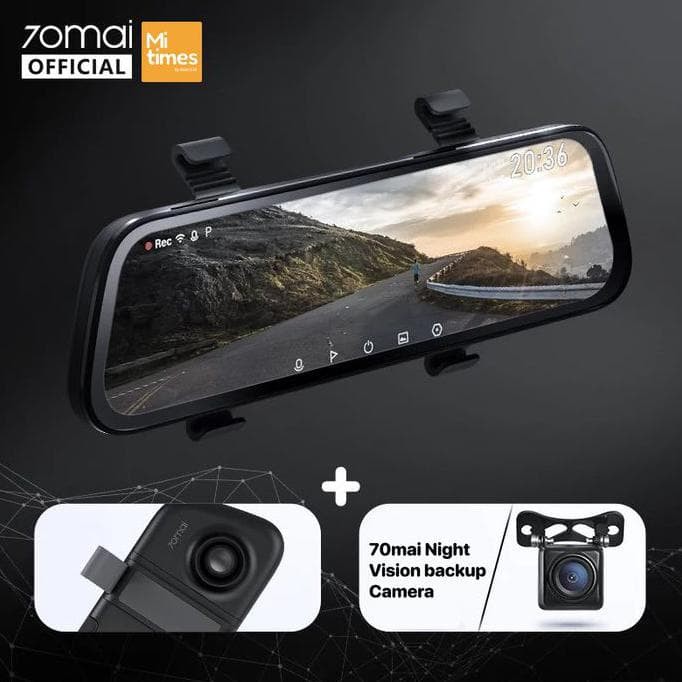 Paket Xiaomi 70mai Dash Cam Wide D07 + RearView Camera RC05 CCTV Mobil