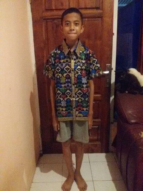 Qnunbatik Kemeja/hem Batik Anak Cowok/laki-laki Mentari Prodo