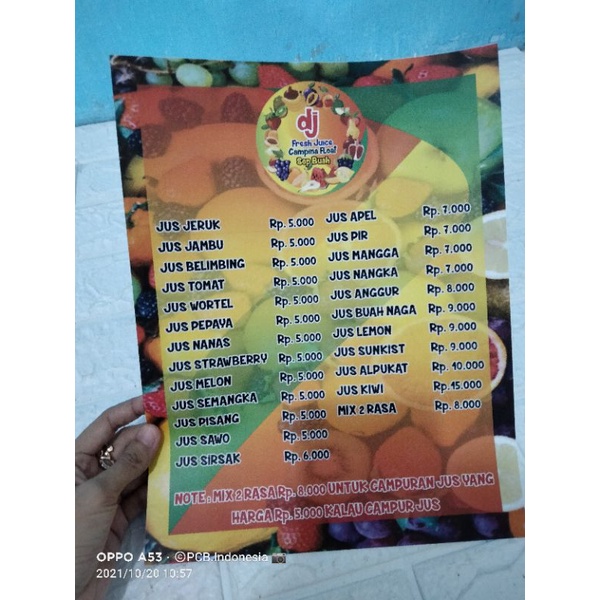 

Cetak Daftar Harga + Laminasi