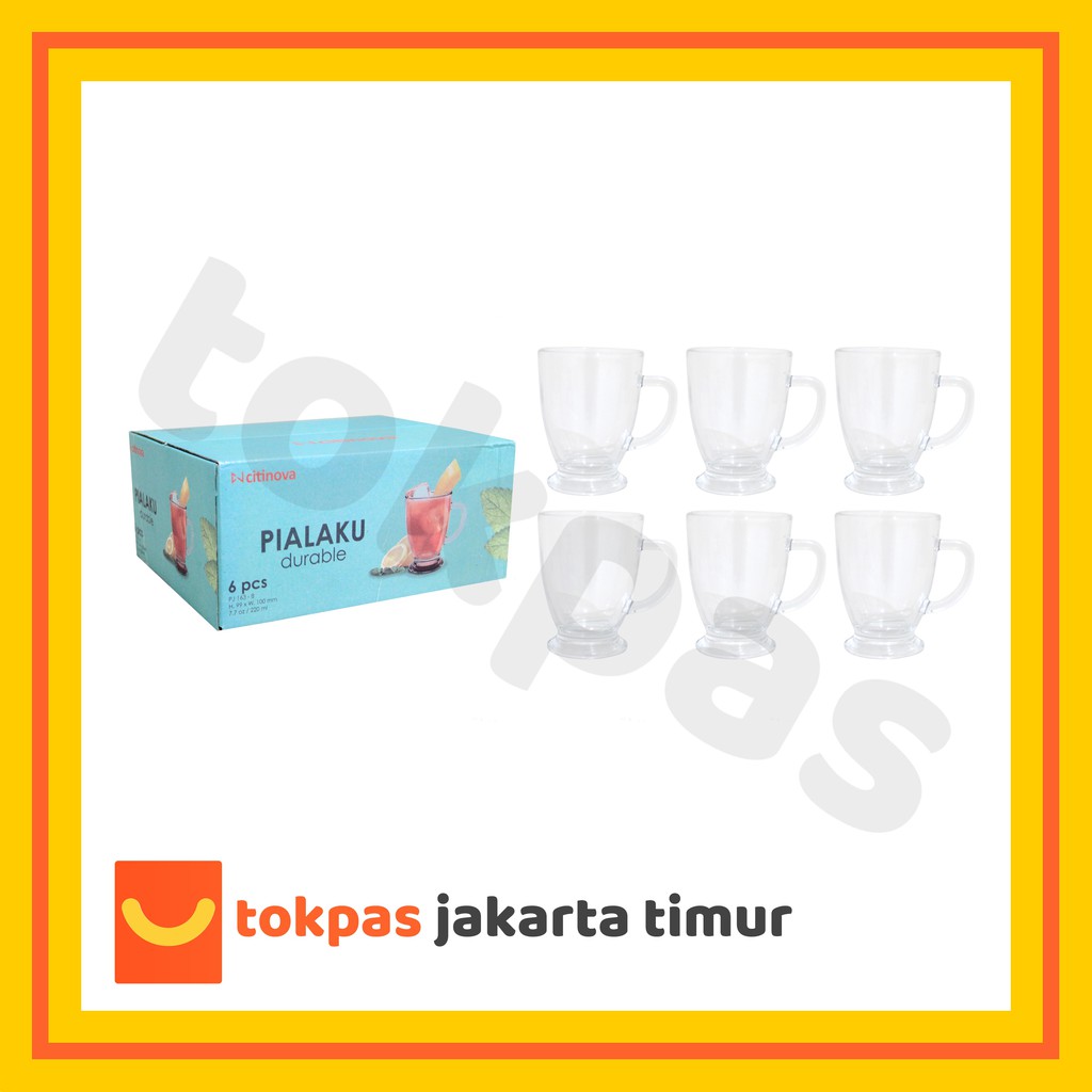 Gelas Kaca Kopi 220 ml SET 6 Pcs Pialaku Citinova PJ 163