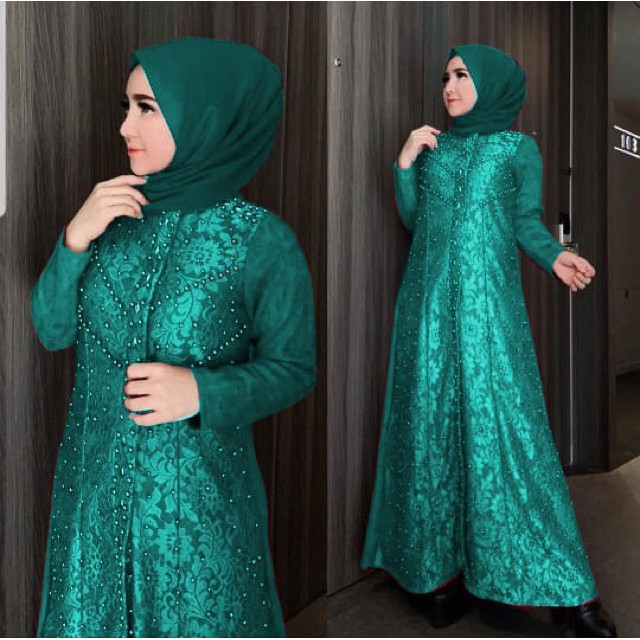 Ruairu MAXI KARIN DRESS GAMIS JAGUAR JUMBO KOMBI SATEN TEBAL GAMIS MOTE GAMIS MEWAH GAMIS Murah