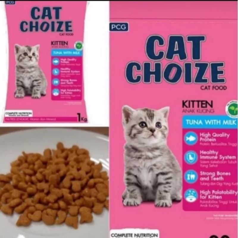 CAT CHOIZE GRATIS MAINAN MAKANAN KUCING KITTEN FOOD PAKAN KERING TUNA SALMON MILK mirip bolt ori universal