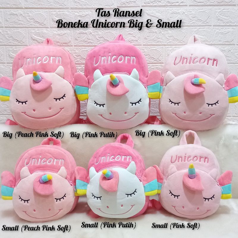 TAS ANAK UNICORN UKURAN KECIL DAN BESAR ASLI IMPORT/TAS SEKOLAH PAUD TK SD UNICORN LEMBUT/TAS BALITA