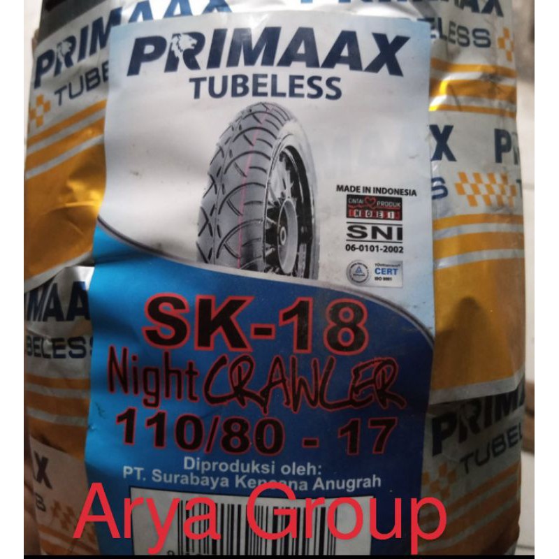 Ban tubeless Primaax 110/80-17 SK-18 Primax SK18