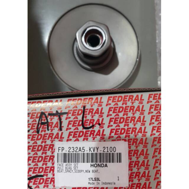 Face Set Driven Pulley Pully Set Assy Lonceng Cowok Federal Beat Spacy Scoopy 232A5 KVY 2100