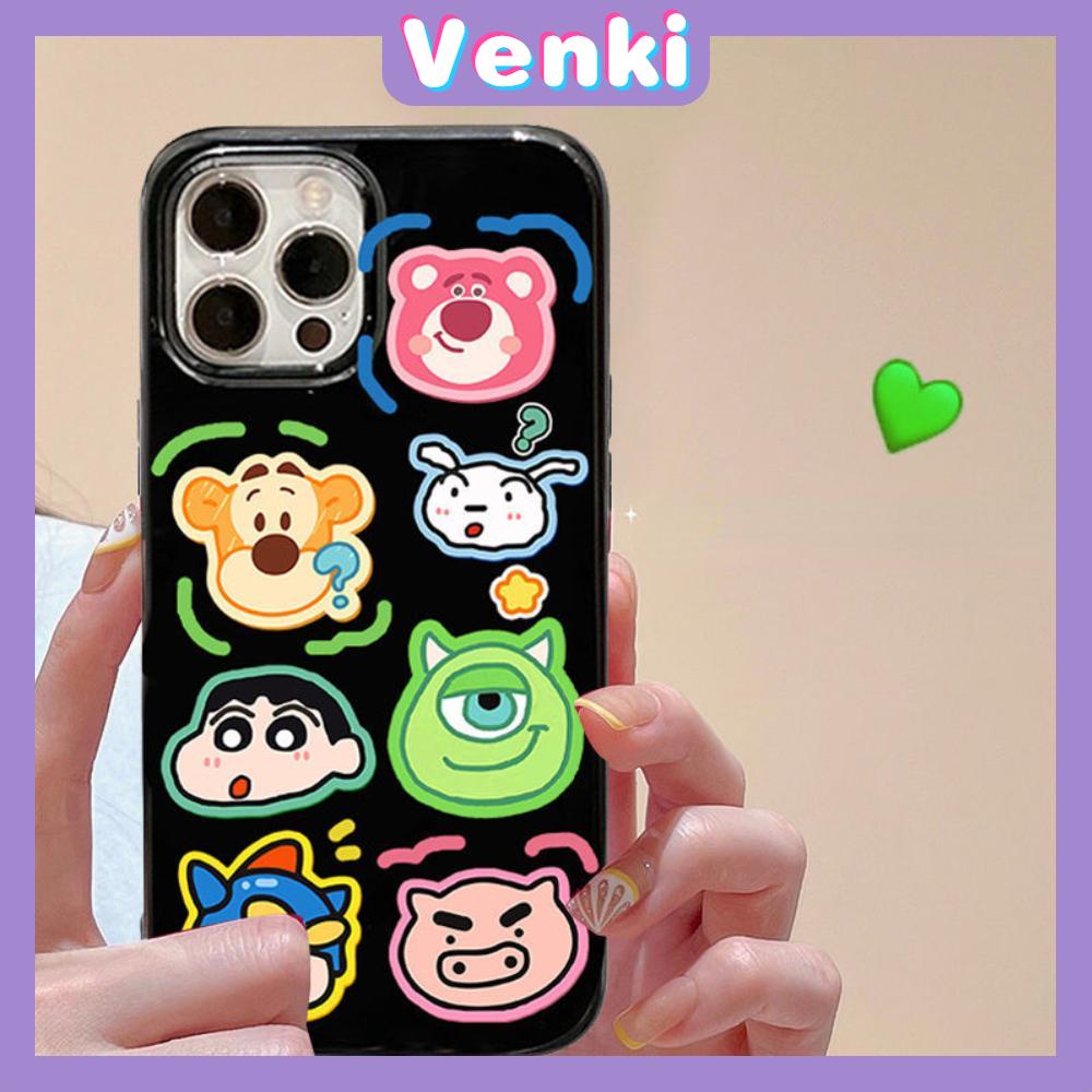 iPhone Case Silicone Soft Case Black Shiny Shockproof Protection Camera Monster Cartoon Avatar Cute Compatible For iPhone 11 Pro Max 13 Pro Max 12 Pro Max 7Plus xr XS Max