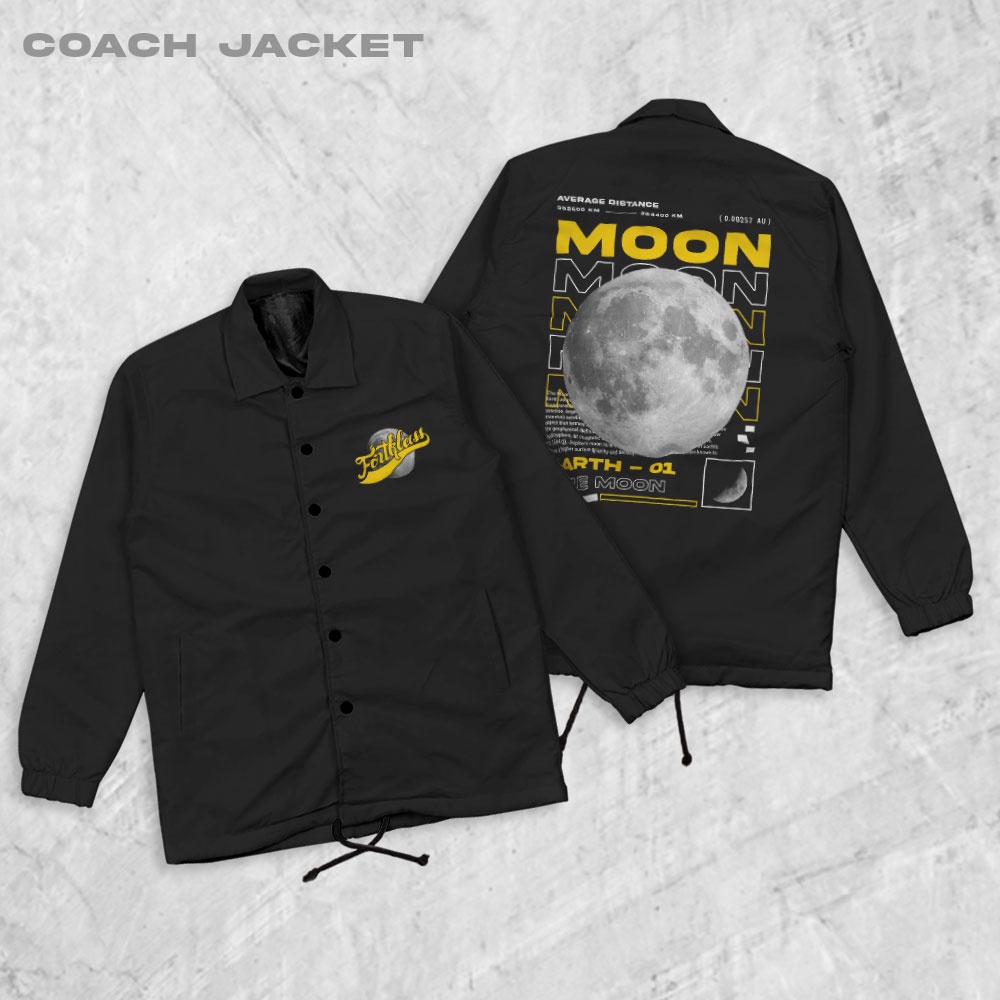 Fortglass Moon Coach Jaket Pria Outwear Unisex Parasut