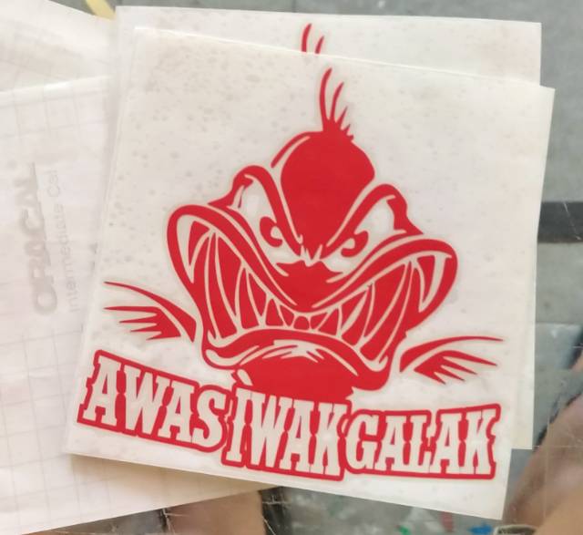 Cutting Sticker AWAS IWAK GALAK aquarium