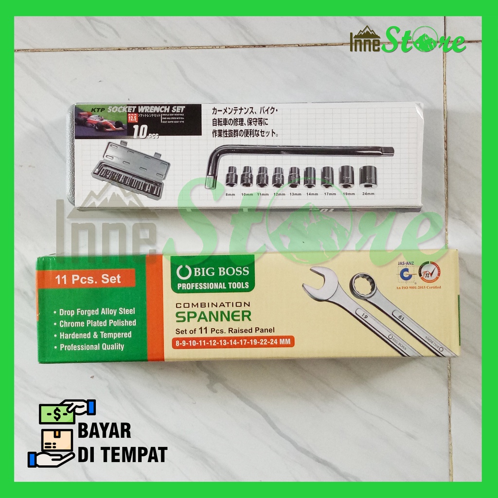 Kunci Sok Set 10pcs Kunci Ring Pas Set 11pcs Big Boss Paket Murah