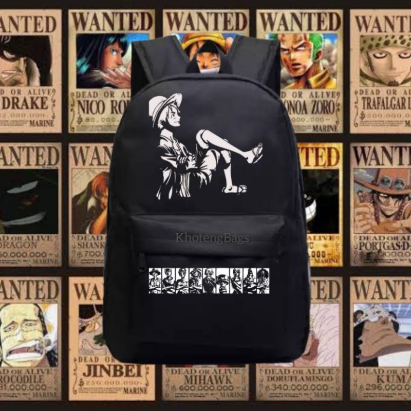 Tas Ransel Sekolah Anime One Piece Luffy Santai