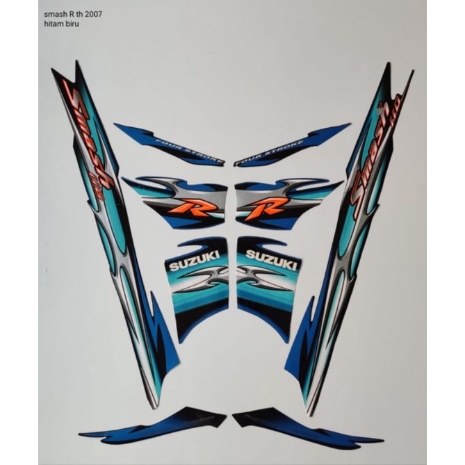STRIPING SMASH R 2007 HITAM BIRU