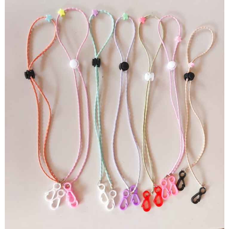 Strap Masker Tali Padi Polos/ Kalung Tali Masker 2 in 1