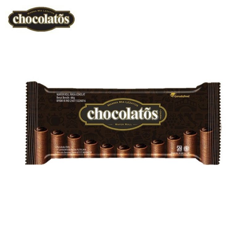 chocolatos grande wafer roll coklat 66 gram