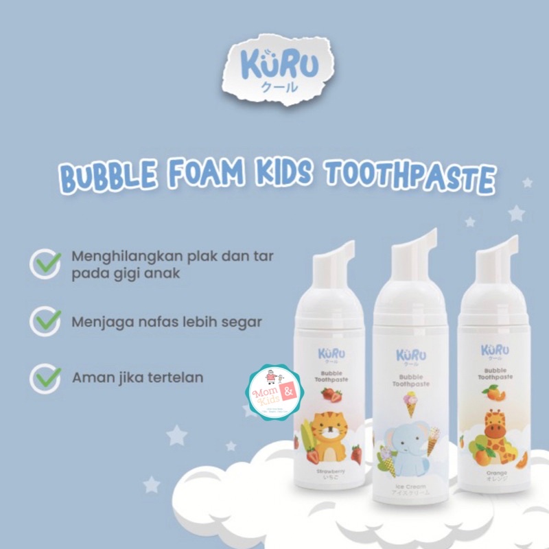 Kuru Bubble Foam Kids Toothpaste | Pasta Gigi Odol Busa Anak