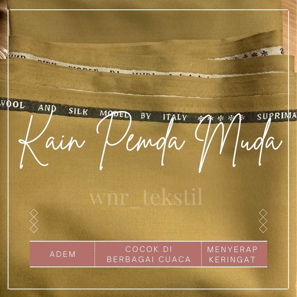 KAIN PEMDA KHAKI PNS PDH ASN KAIN SERAGAM DINAS WOOL SILK AND CHASMERE