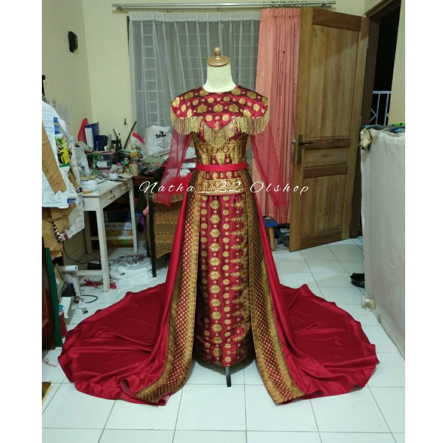 Baju Pengantin Adat Palembang/ Gaun Pengantin Adat Palembang/Baju Pengantin Songket/Gaun Adat Melayu