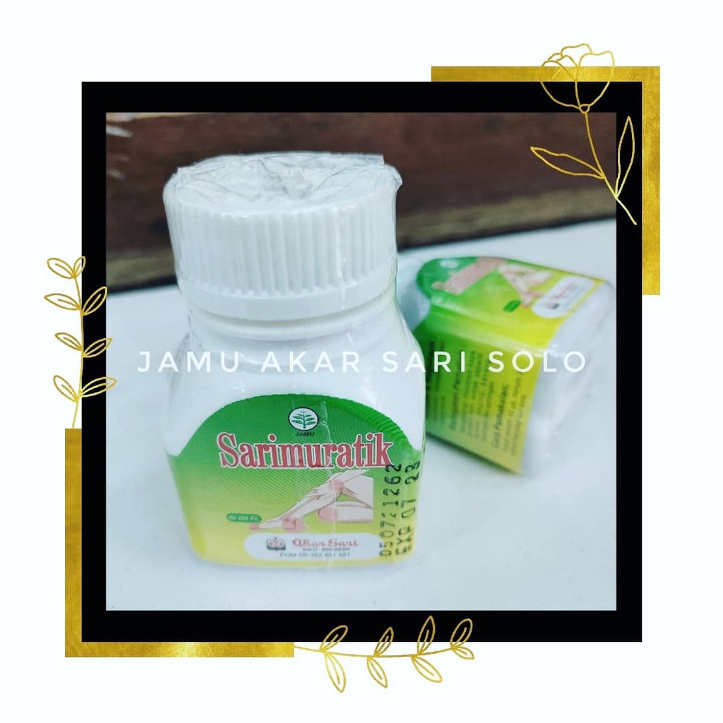 

Jamu Akar Sari - Sarimuratik Pil - Jamu Asam Urat - 1 botol isi 250 pil